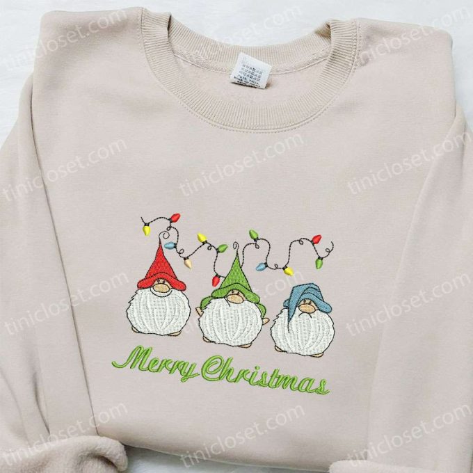 Cute Christmas Gnomes Embroidered Hoodie & T-Shirt: Best Gift Ideas for Kids