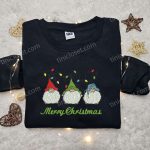 Cute Christmas Gnomes Embroidered Hoodie & T-Shirt: Best Gift Ideas for Kids