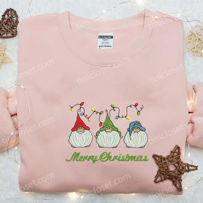 Cute Christmas Gnomes Embroidered Hoodie & T-Shirt: Best Gift Ideas for Kids