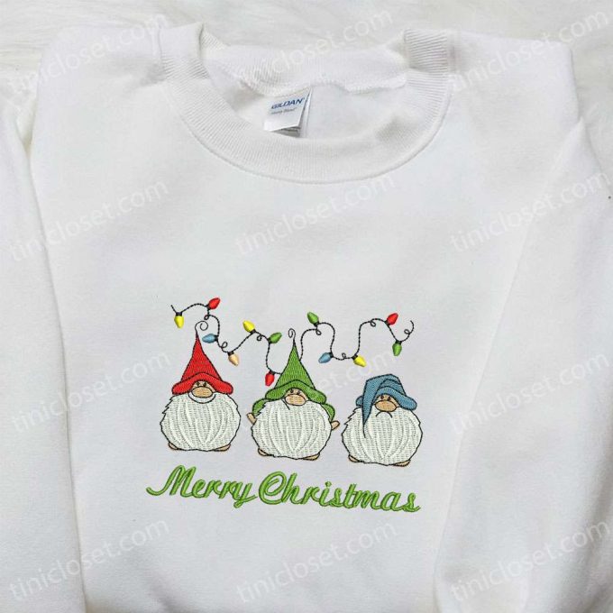 Cute Christmas Gnomes Embroidered Hoodie & T-Shirt: Best Gift Ideas for Kids