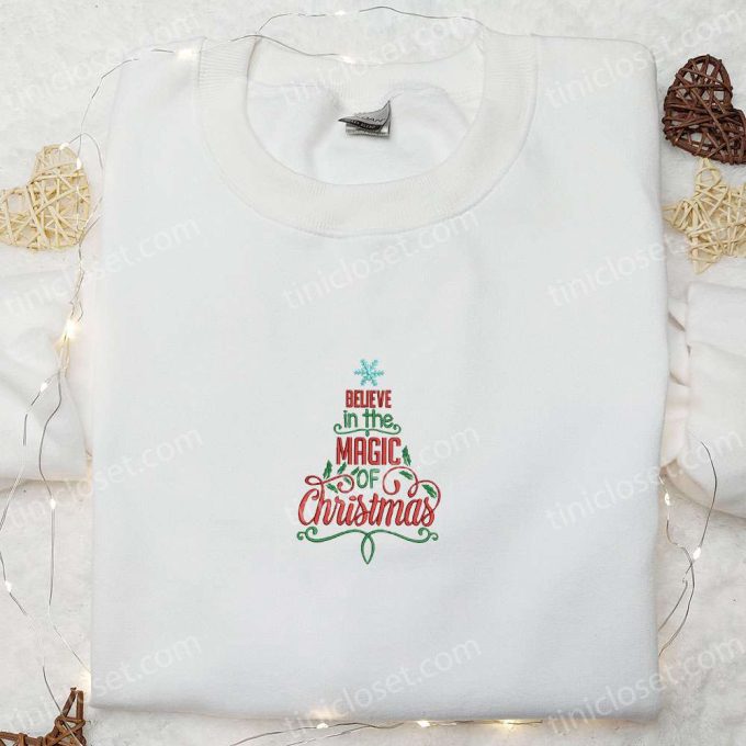 Christmas Tree Embroidered Sweatshirt & T-Shirt: Best Gift Ideas for Family