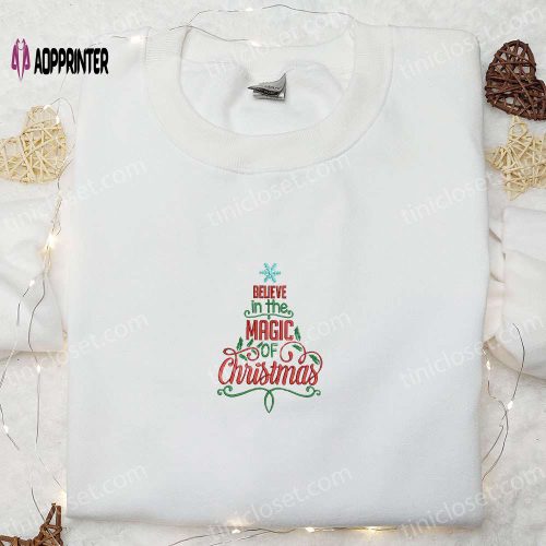 Christmas Tree Embroidered Sweatshirt & T-Shirt: Best Gift Ideas for Family