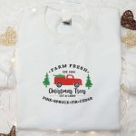 Shop Christmas Tree Truck Embroidered Shirt & Hoodie – Best Family Gift Ideas