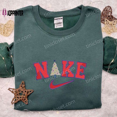 Christmas Tree x Nike Embroidered Shirt Hoodie & Sweatshirt: Festive Nike-Inspired Apparel