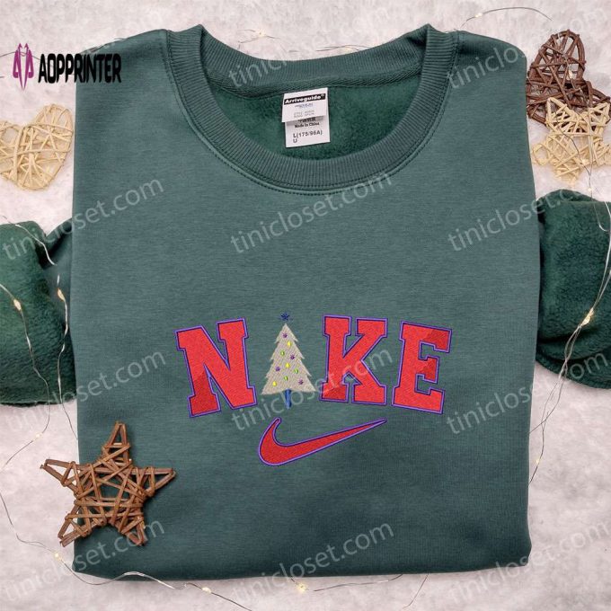 Christmas Tree x Nike Embroidered Shirt Hoodie & Sweatshirt: Festive Nike-Inspired Apparel