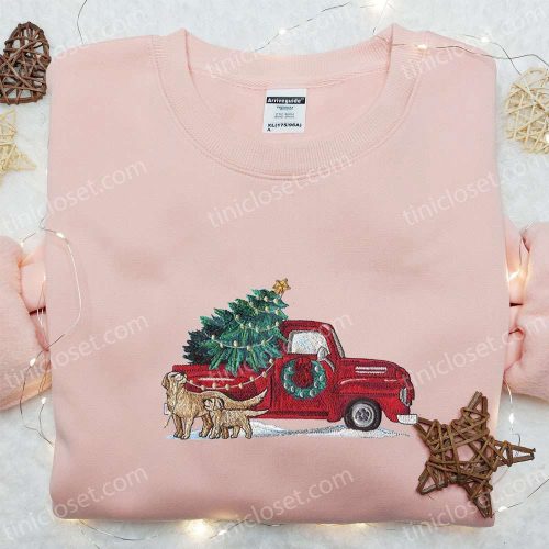 Christmas Truck Embroidered Sweatshirt & T-Shirt: Best Family Gift Ideas