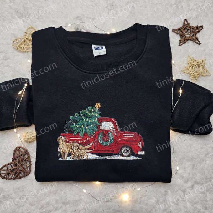 Christmas Truck Embroidered Sweatshirt & T-Shirt: Best Family Gift Ideas