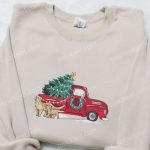 Christmas Truck Embroidered Sweatshirt & T-Shirt: Best Family Gift Ideas