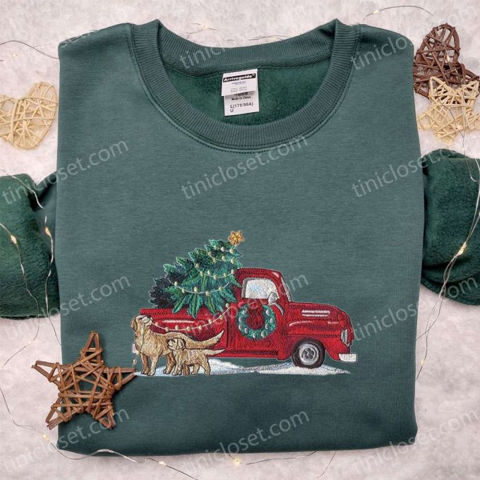 Christmas Truck Embroidered Sweatshirt & T-Shirt: Best Family Gift Ideas