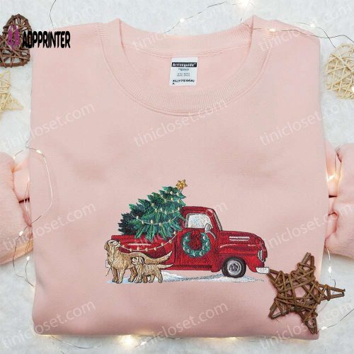 Shop Christmas Tree Truck Embroidered Shirt & Hoodie – Best Family Gift Ideas