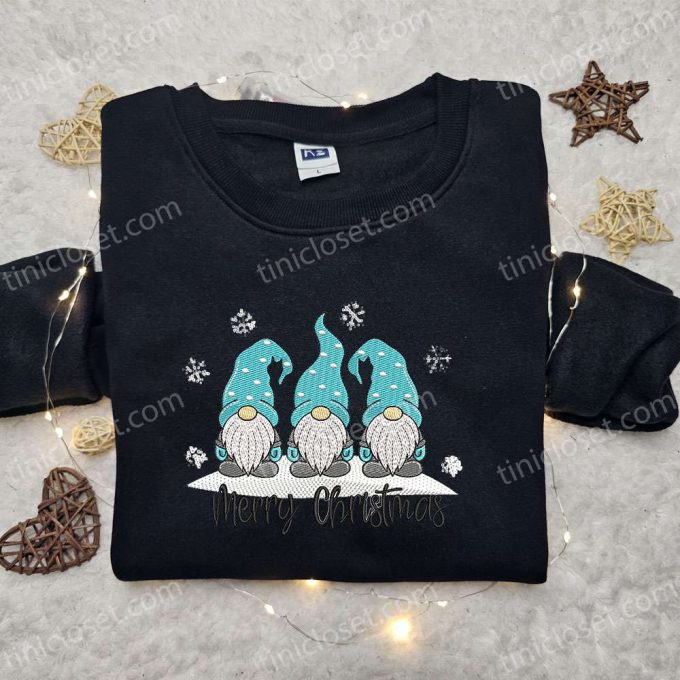 Christmas Winter Gnomes Embroidered Sweatshirt – Best Gift Idea for the Holidays