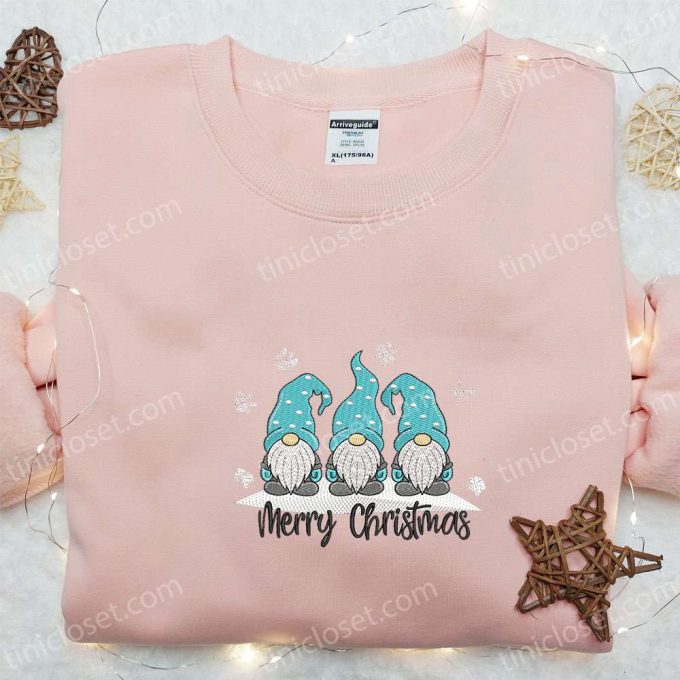 Christmas Winter Gnomes Embroidered Sweatshirt – Best Gift Idea for the Holidays