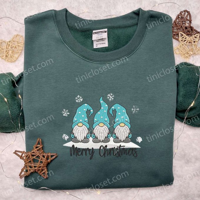 Christmas Winter Gnomes Embroidered Sweatshirt – Best Gift Idea for the Holidays