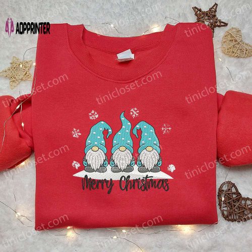 Christmas Happy Gnomes Embroidered Sweatshirt & Hoodie – Best Gift Ideas for Family