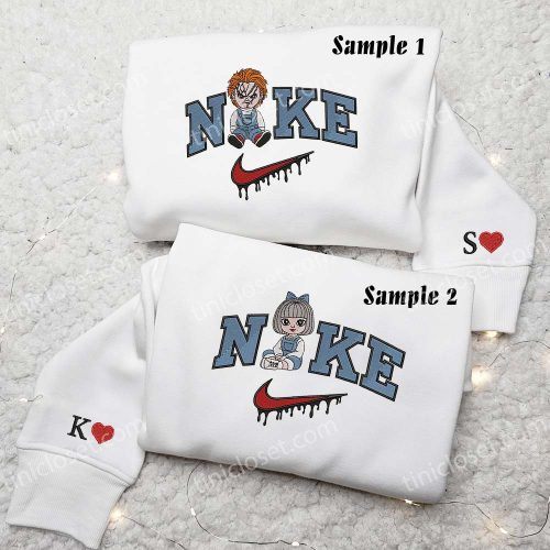 Chucky and Tiffany Embroidered Couples Shirts: Spooky and Stylish Matching Outfits