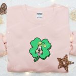 Clover Goofy Face Embroidered Shirt & Disney Characters Hoodie: Perfect Saint Patrick’s Day Gift Ideas