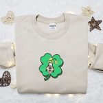 Clover Goofy Face Embroidered Shirt & Disney Characters Hoodie: Perfect Saint Patrick’s Day Gift Ideas