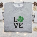 Clover Love Embroidered Shirt & Hoodie: Perfect Saint Patrick’s Day Gift Idea