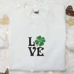 Clover Love Embroidered Shirt & Hoodie: Perfect Saint Patrick’s Day Gift Idea