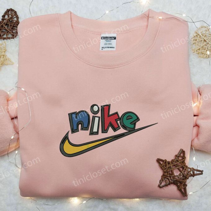 Custom Nike x Swoosh Embroidered Shirt – Vibrant Colors & Brand Logo Shop Now!