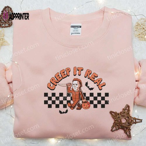 Spooky Creep It Real Pennywise Embroidered Shirt & Sweatshirt – Best Family Gift Ideas