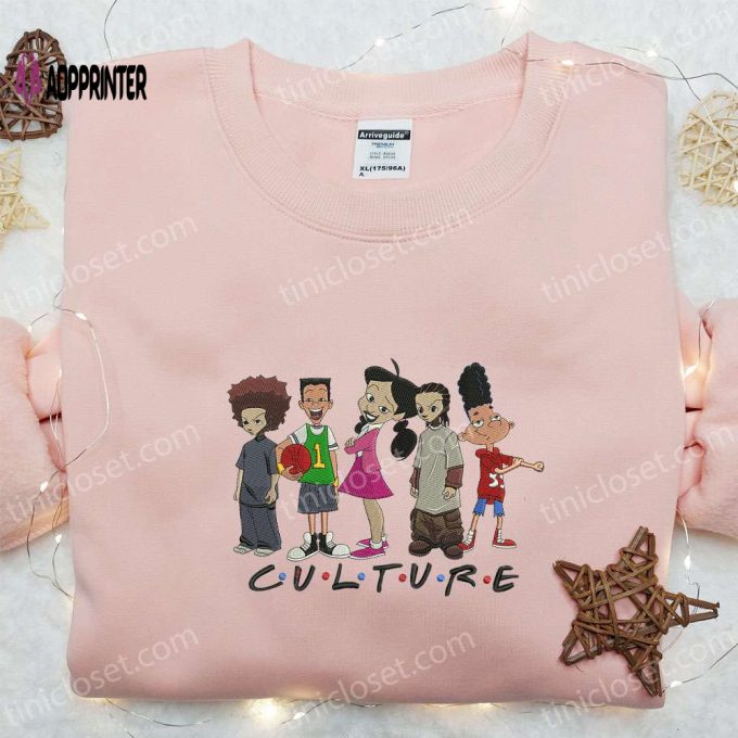 Cute Culture Friends Cartoon Shirt: Embroidered Design for Trendy Style