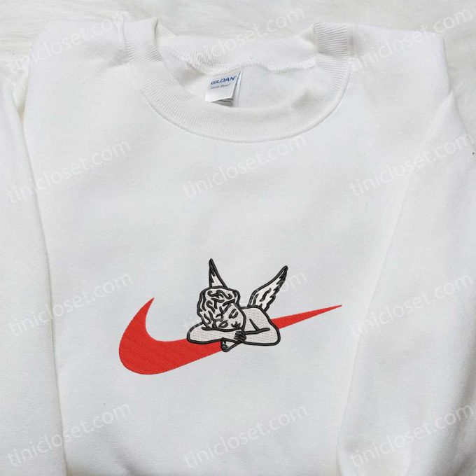 Cupid Angel x Nike Swoosh Embroidered Shirt & Valentine Hoodie: Perfect Gift Idea!