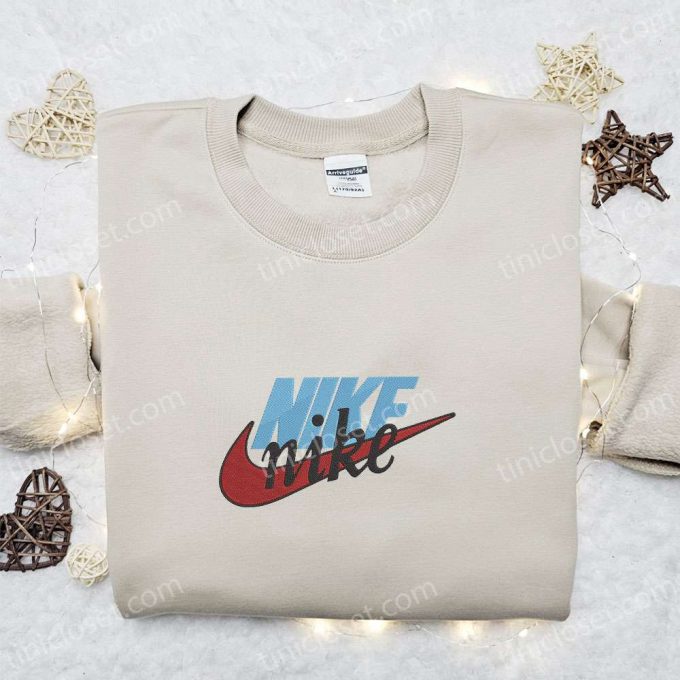 Personalized Nike Shirt: Embroidered Nike Inspired Sweatshirt Perfect Family Gift