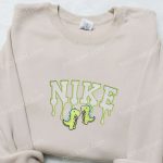 Cute Green Dinosaurs x Nike Embroidered Shirt Hoodie & Sweatshirt: Cartoon & Nike Inspired Designs