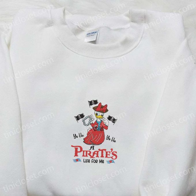 Daisy Duck Pirate Life Shirt: Disney Characters Embroidered Hoodie