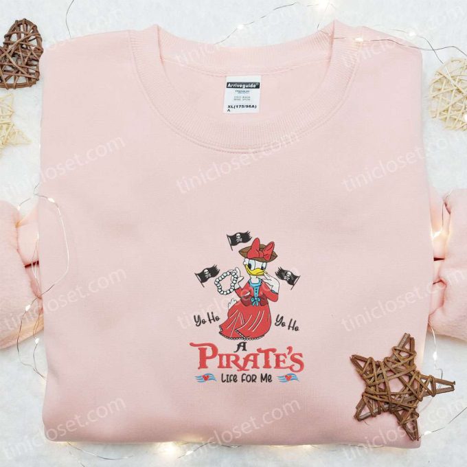 Daisy Duck Pirate Life Shirt: Disney Characters Embroidered Hoodie