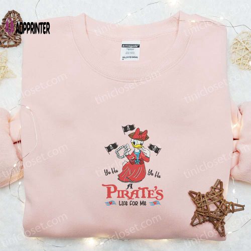 Daisy Duck Pirate Life Shirt: Disney Characters Embroidered Hoodie