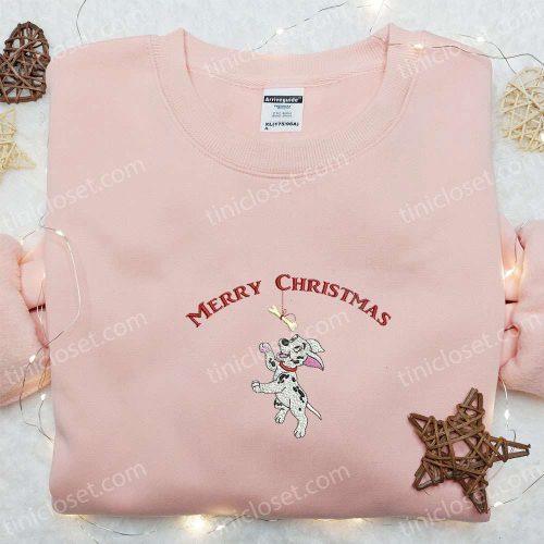 Dalmatian With Bone Merry Christmas Shirt: Disney Characters Hoodie – Best Family Christmas Gifts