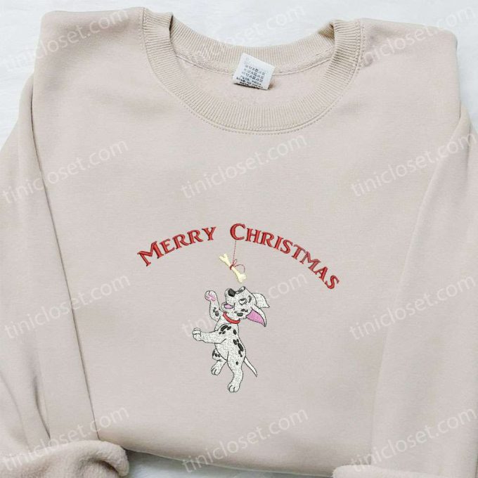 Dalmatian With Bone Merry Christmas Shirt: Disney Characters Hoodie – Best Family Christmas Gifts