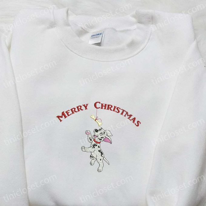 Dalmatian With Bone Merry Christmas Shirt: Disney Characters Hoodie – Best Family Christmas Gifts