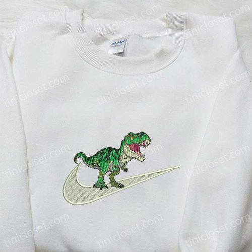 Dinosaur x Nike: Embroidered Shirt Animal Hoodie & Inspired T-Shirt