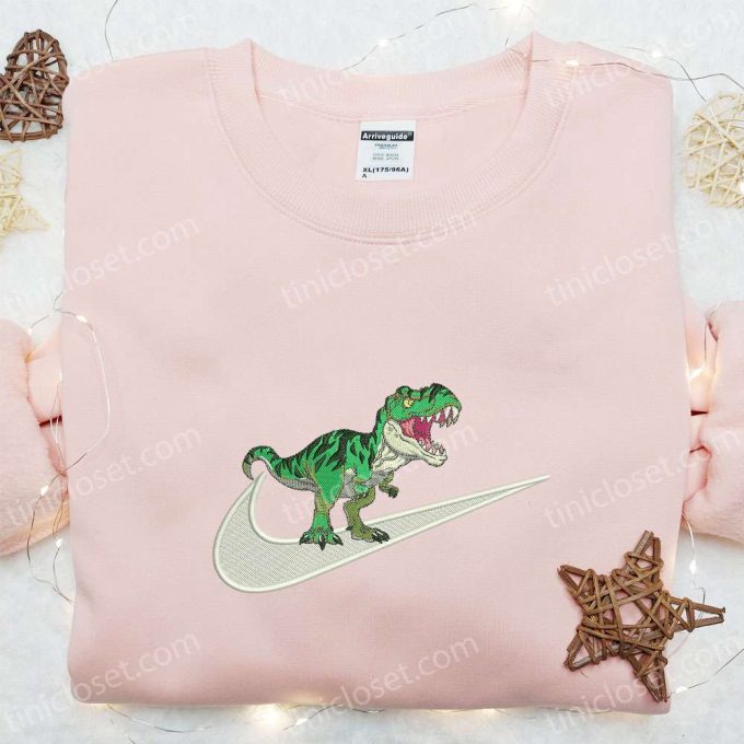 Dinosaur x Nike: Embroidered Shirt Animal Hoodie & Inspired T-Shirt