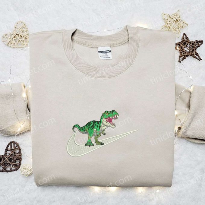 Dinosaur x Nike: Embroidered Shirt Animal Hoodie & Inspired T-Shirt