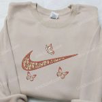 Dior Orange Butterfly x Nike Embroidered Shirt: Unique Gift for Husband Customized Design