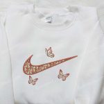 Dior Orange Butterfly x Nike Embroidered Shirt: Unique Gift for Husband Customized Design