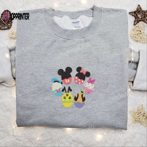 Disney Characters Embroidered Shirt & Hoodie: Goofy Pluto Daisy Donald – Best Cartoon Gift Idea