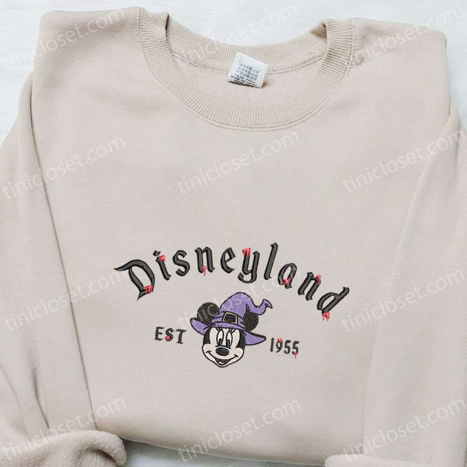 Disneyland Minnie Witch Est 1955 Embroidered Shirt & Hoodie – Spooky Disney Halloween Apparel