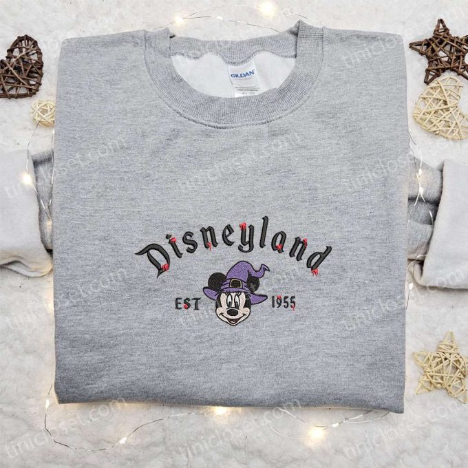 Disneyland Minnie Witch Est 1955 Embroidered Shirt & Hoodie – Spooky Disney Halloween Apparel