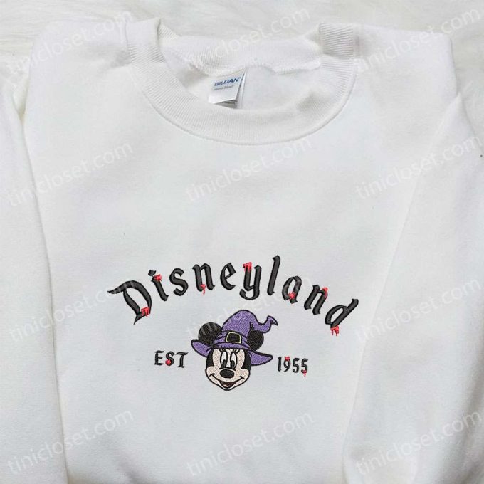 Disneyland Minnie Witch Est 1955 Embroidered Shirt & Hoodie – Spooky Disney Halloween Apparel