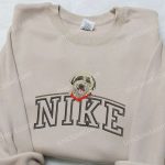 Stylish Dog On Top x Nike Embroidered Shirt: Animal & Custom Nike Design