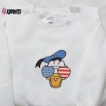 Donald Duck American Glasses Embroidered Shirt: Perfect Disney Gift for National Day