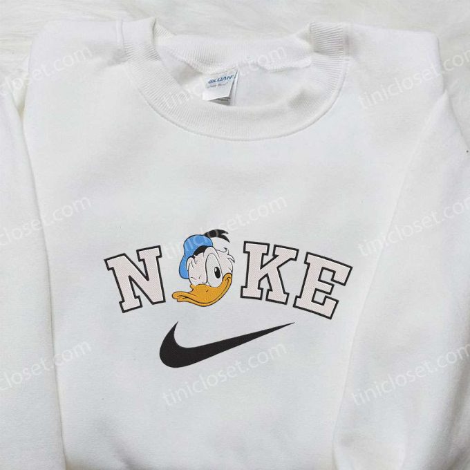 Donald Duck x Nike Embroidered Hoodie & Disney Shirt Nike Inspired Embroidery