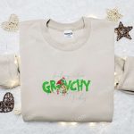 Get Festive with Grinch: Embroidered T-shirt & Hoodie – Perfect Christmas Gift Ideas