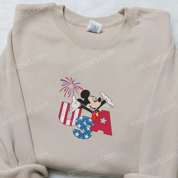 Firework USA Mickey Mouse Embroidered Shirt: Best Disney Patriotic Shirts