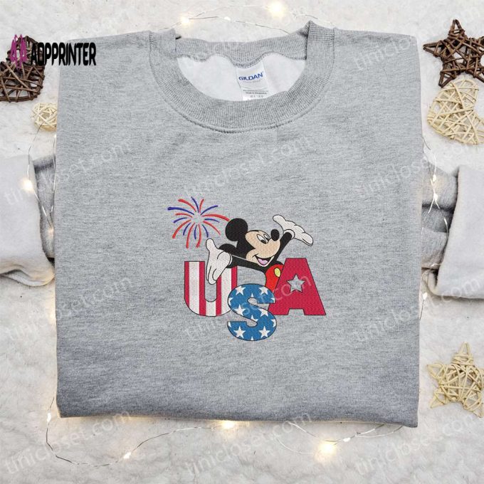 Firework USA Mickey Mouse Embroidered Shirt: Best Disney Patriotic Shirts